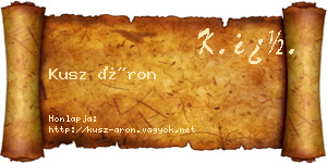 Kusz Áron névjegykártya