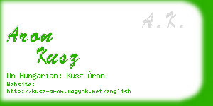 aron kusz business card