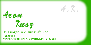 aron kusz business card